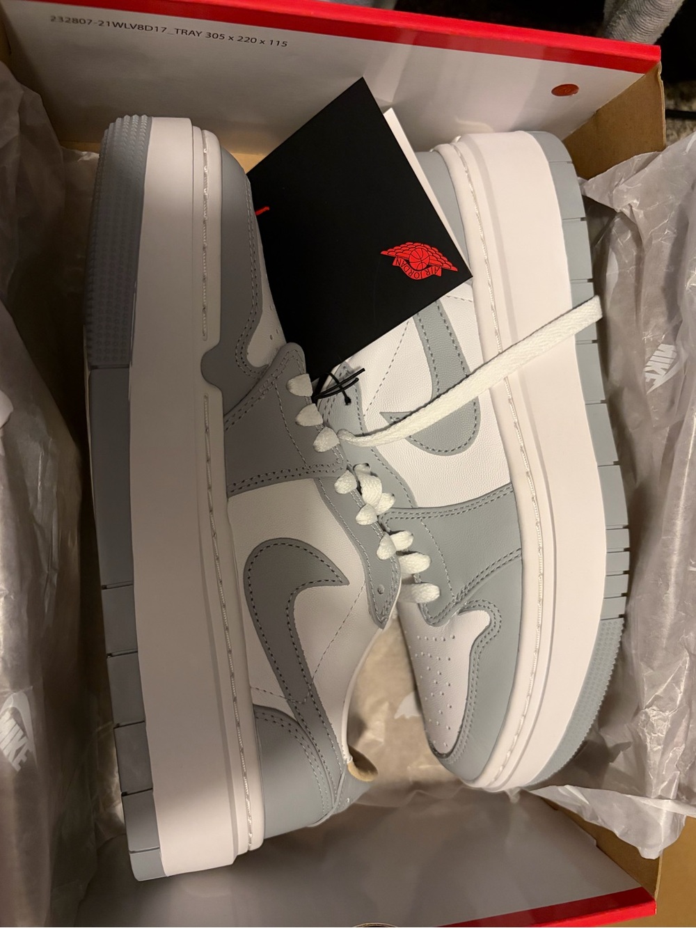 Women’s Air Jordan 1 Low Platform Sneakers - White & Light Grey